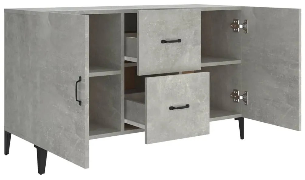 betonszürke szerelt fa tálalószekrény 100 x 36 x 60 cm