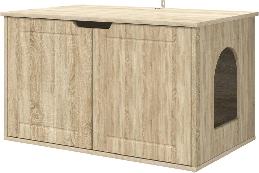 vidaXL Macska Ház Sonoma 85 x 55 x 50,5 cm Faanyag