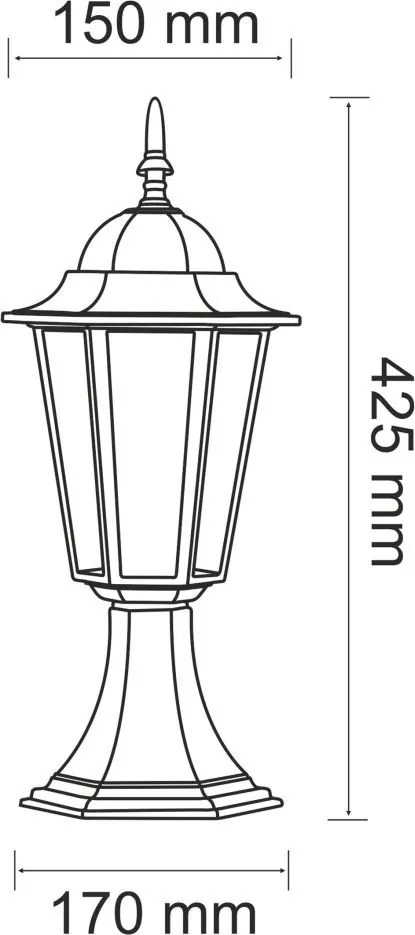 POLUX 201973 Klasszikus Kültéri Állólámpa Patina E27 IP43