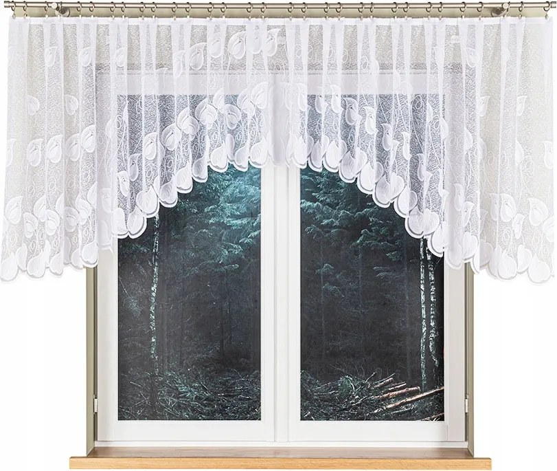 Jacquard készfüggöny, alul kivágással 400x100 cm Nora