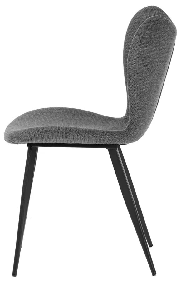 Scaun modern din țesătură de culoare gri cu picioare metalice negre. DCL-1031