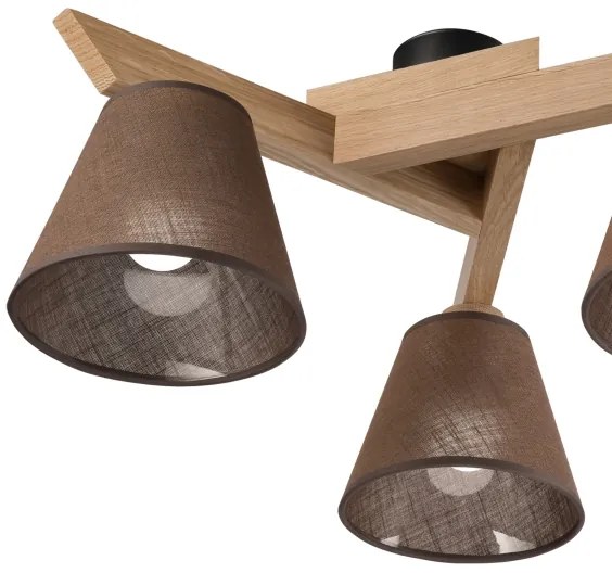 Brilagi - LED  Felületre szerelhető csillár  ANTHONY 3xE14/40W/230V tölgy/barna