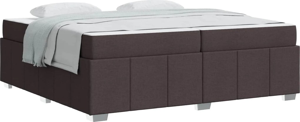vidaXL Ágykeret matracmal Sötét Barna 200 x 200 cm szövet