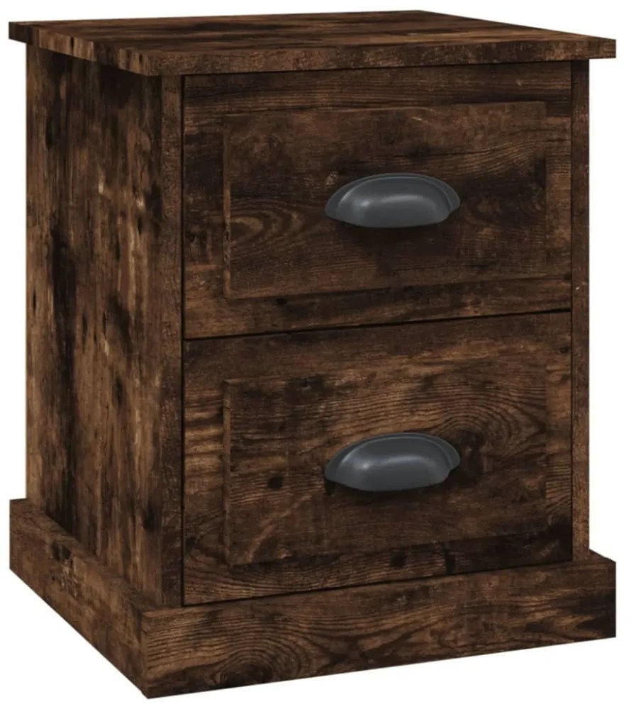 füstös tölgy színű szerelt fa éjjeliszekrény 39 x 39 x 47,5 cm