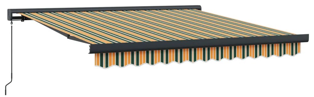 Kézi Kihúzható Napellenző Zöld és Sárga 300x250 cm