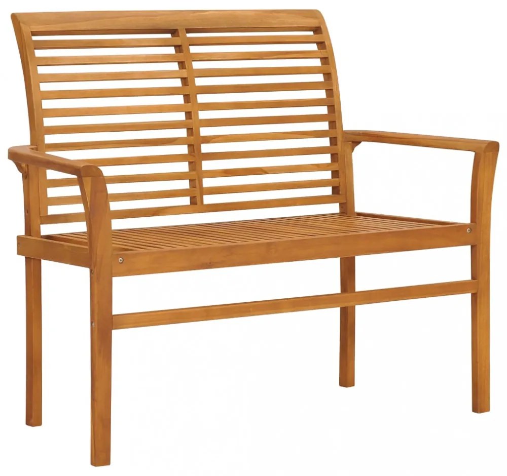 tömör tíkfa kerti pad bézs párnával 112 cm
