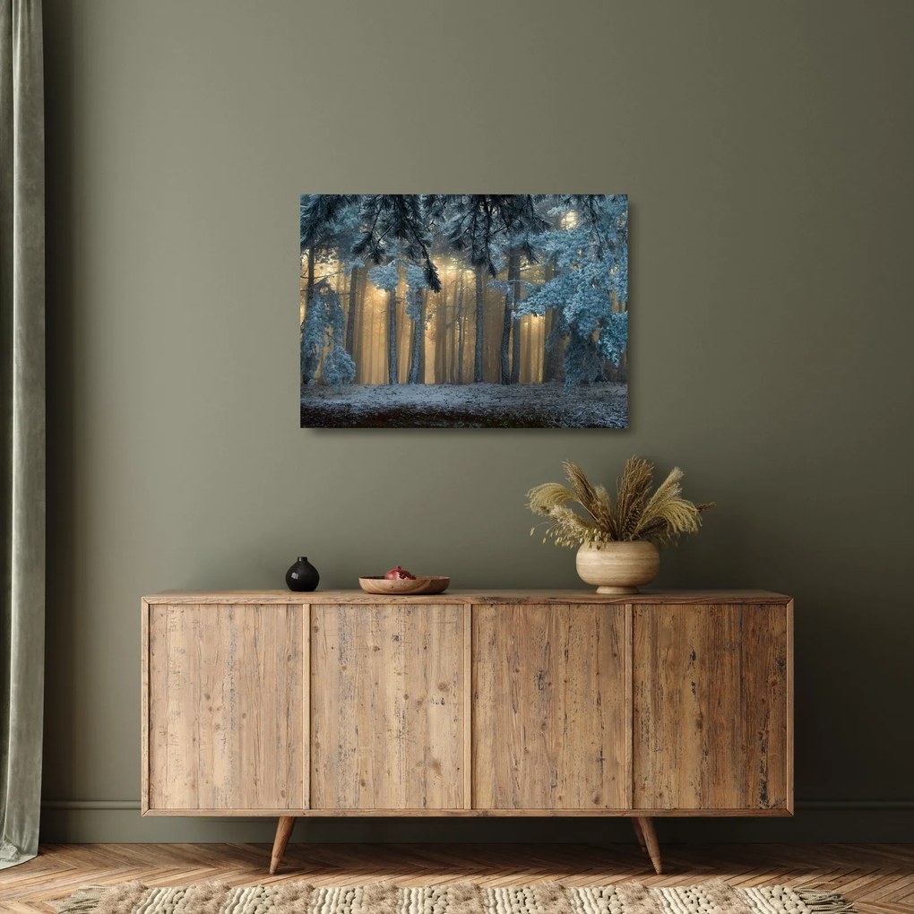 A havas erdő képe (üvegen) (70x50 cm)