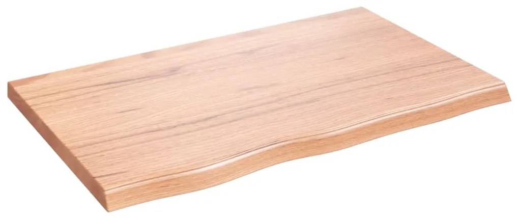 világosbarna kezelt tömör fa fürdőszobai pult 80x50x(2-4) cm