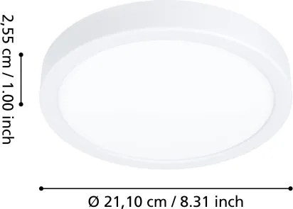 Eglo 901376 - LED RGBW dimmelhető fürdőszobai mennyezeti lámpa FUEVA-Z LED/11,2W/230V 21,1cm IP44 fehér