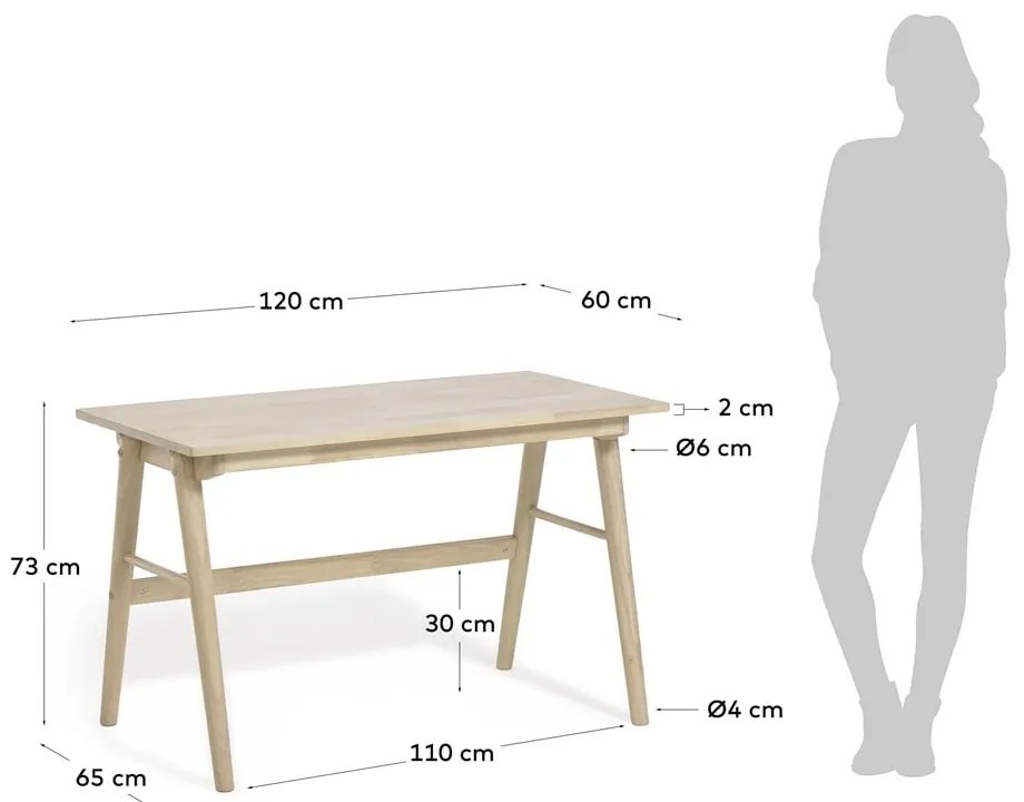 Curie kaucsukfa íróasztal - Kave Home