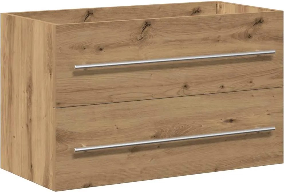 vidaXL kézműves tölgy színű szerelt fa mosdószekrény 80x38,5x48 cm