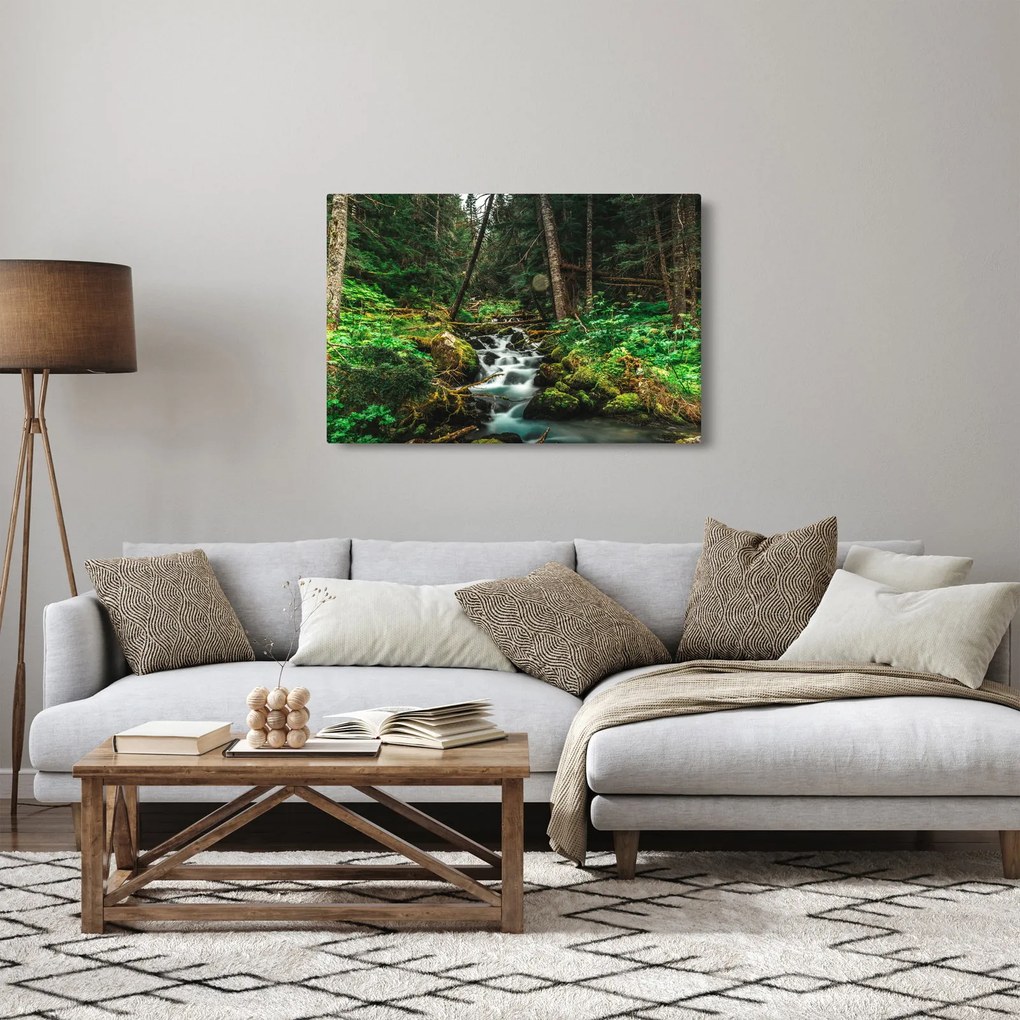 Patak képe az erdőben (90x60 cm)