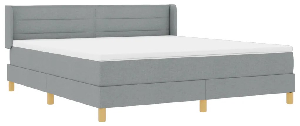 Boxspring ágy matraccal világosszürkében, 180 x 200 cm, szövet