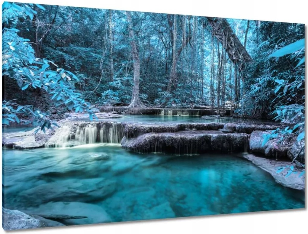 Vászonkép 120x80 Erawan Kék vízesés