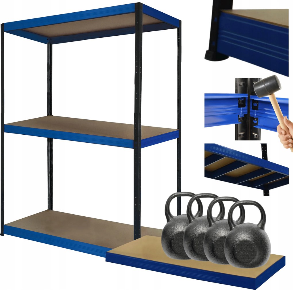 Helios fém tároló állvány 90x75x35cm 3Px400kg