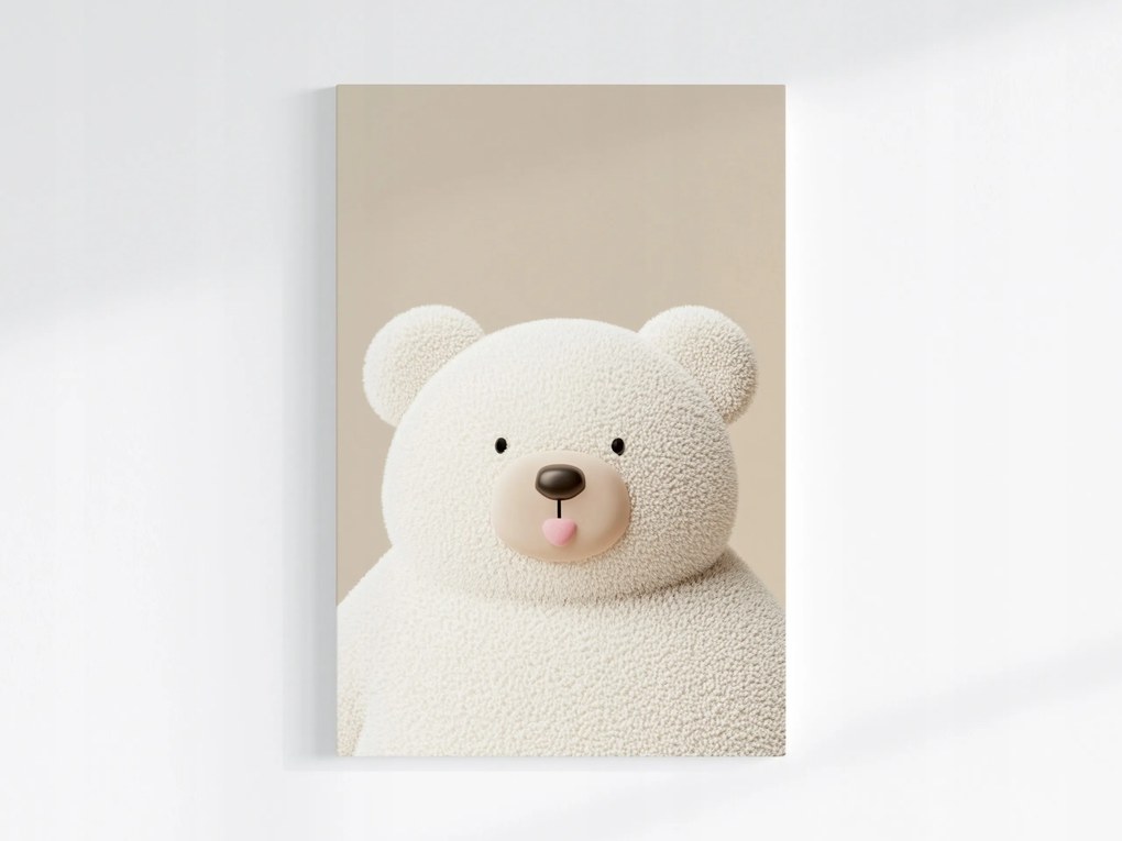 Poszter Fehér Mackó Plüss Játék 3D 80x120