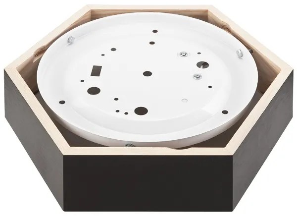 Mennyezeti lámpa HEX 1xE27/60W/230V á. 32 cm fenyő fekete