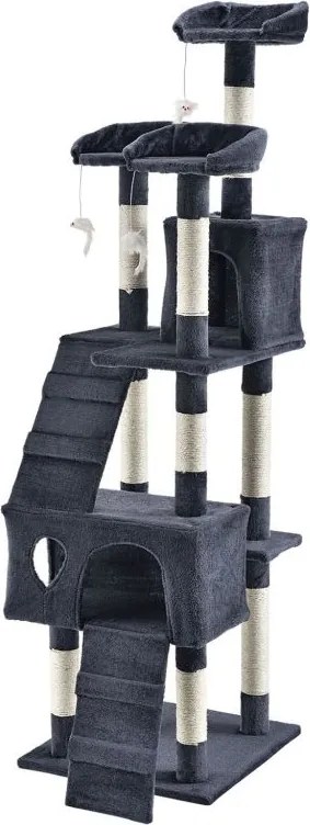 Macska kaparófa 170 cm ágyakkal házikókkal és oszlopokkal