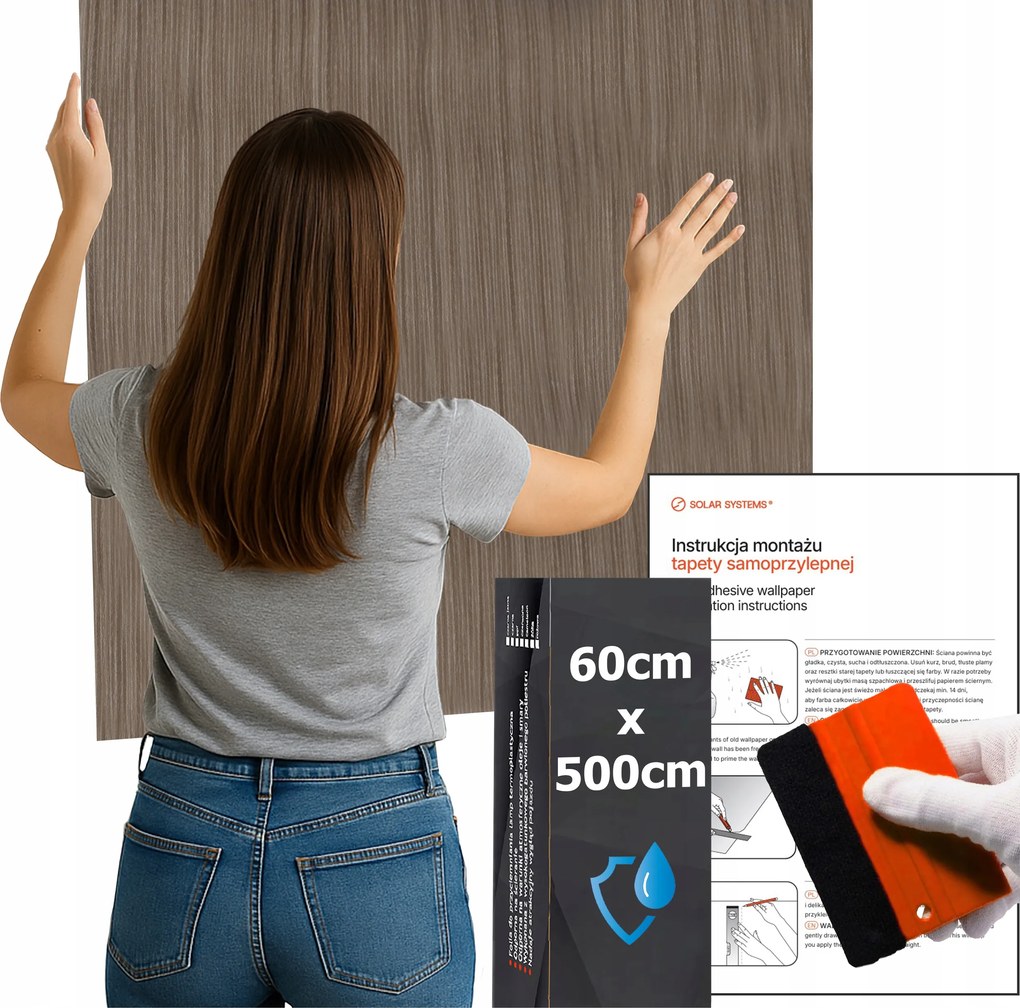 Öntapadós tapéta Vízálló Konyha Fal Bútor Bézs Fa