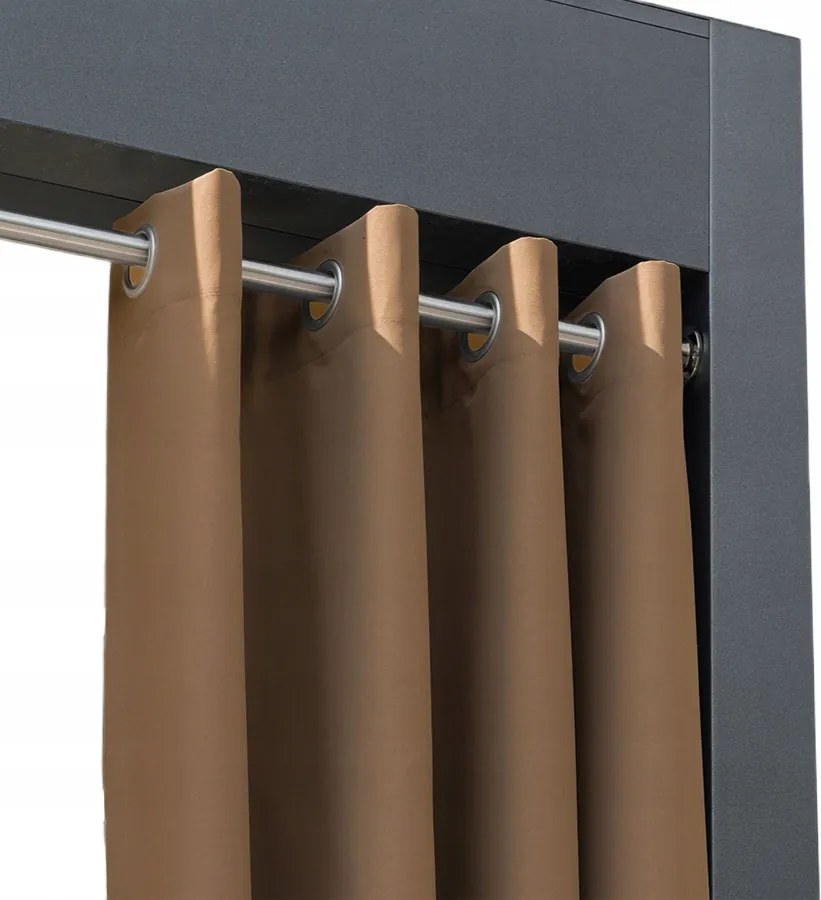 Gardenia kész függöny 140x220 kerti meleg barna