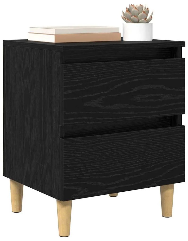 vidaXL Ágy szekrények 2 pcs Fekete tölgy 40 x 35 x 50 cm Faanyag