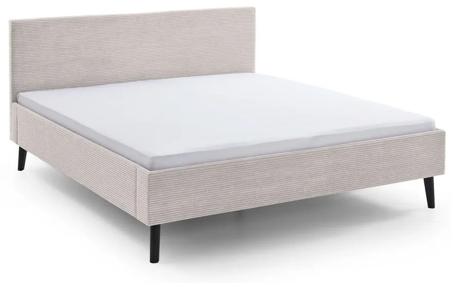 Bézs kárpitozott franciaágy 180x200 cm Avola – Meise Möbel