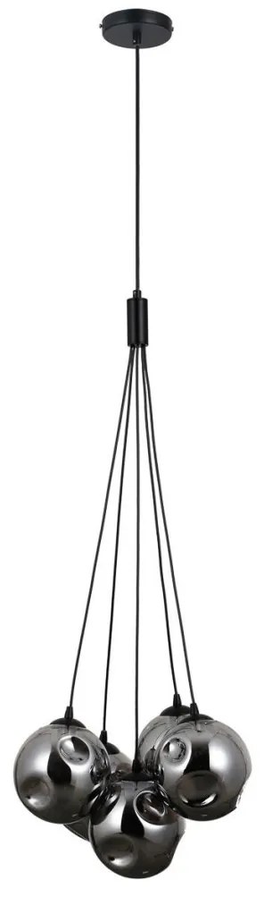 ITALUX PND-54456-5AHBSMG PERLOS Többágú Függesztett Lámpa Matt Fekete, Grafit G9 IP20