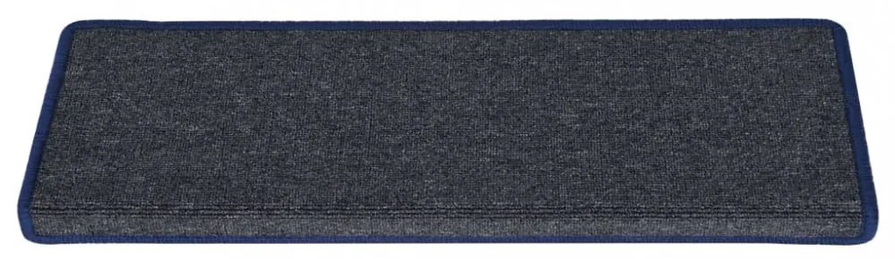 15 db sötétszürke és kék lépcsőszőnyeg, téglalap alakú széllel, 65 x 21 x 4 cm