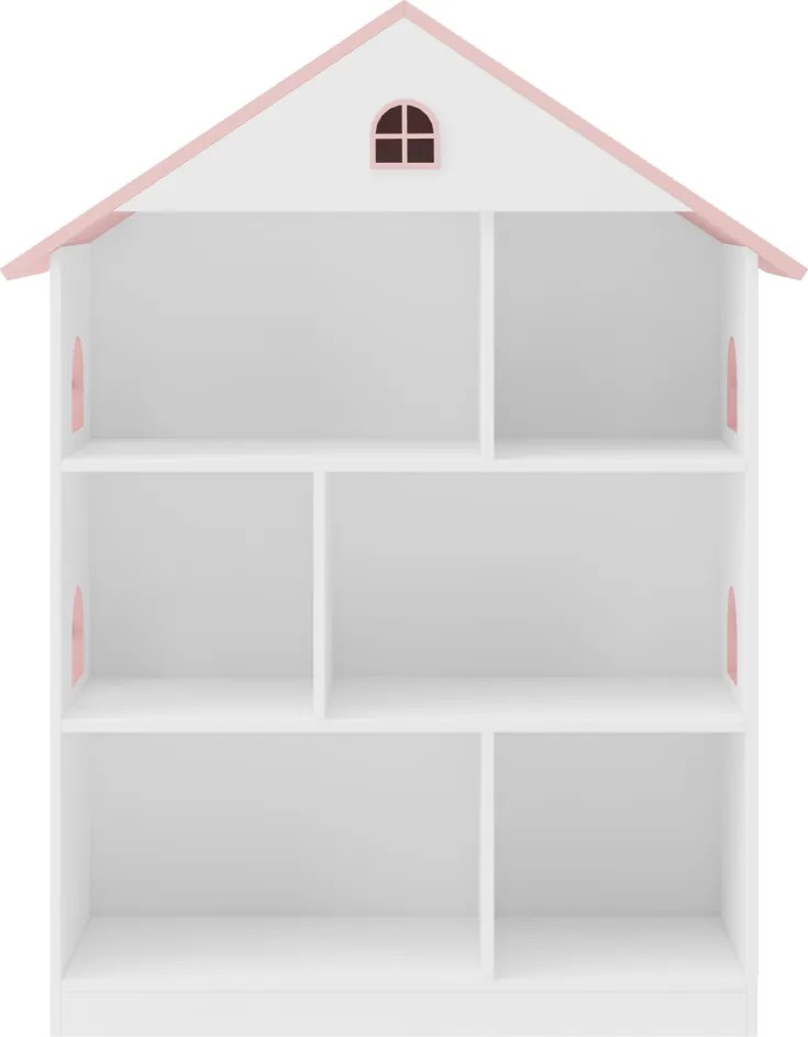 Gyerek könyvespolc, fehér/rózsaszín, MAISON TYP 1