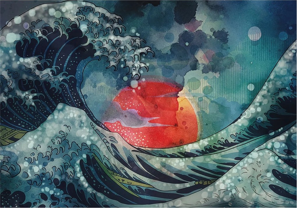 Divatos 3D Fali Tapéta Óceáni Kelet 208x146 Ragasztóval