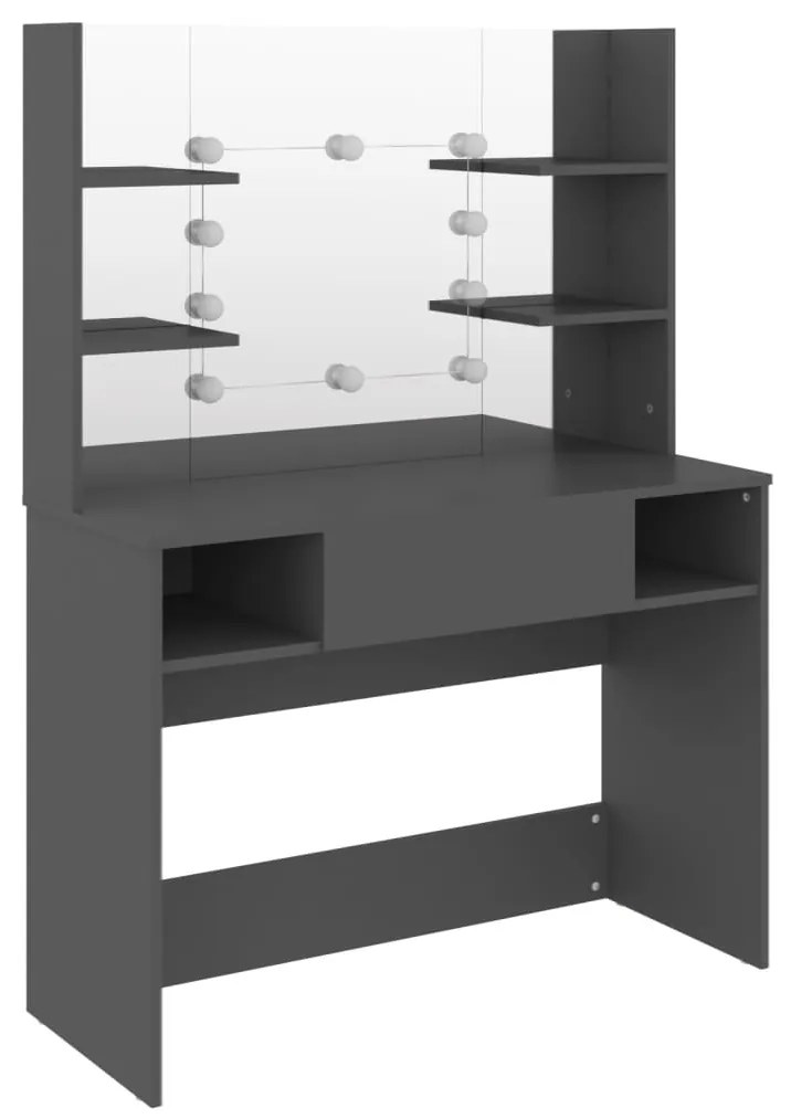 szürke LED-es MDF sminkasztal 100 x 40 x 135 cm