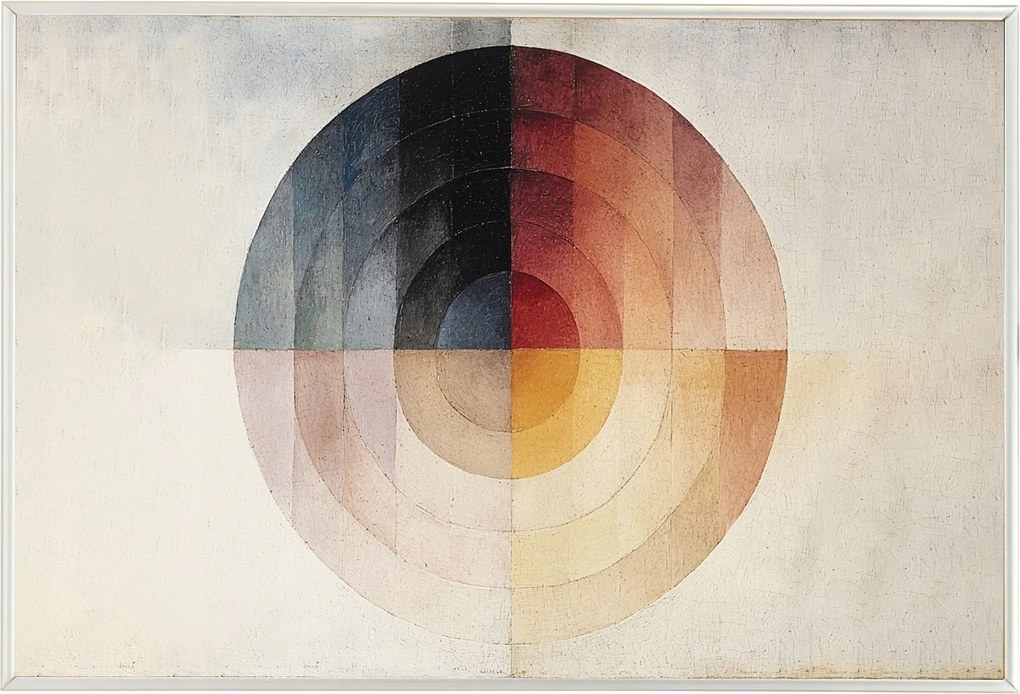 Poszter Keret Alumínium Grafika Absztrakt Bauhaus Kör Geometria 60x40