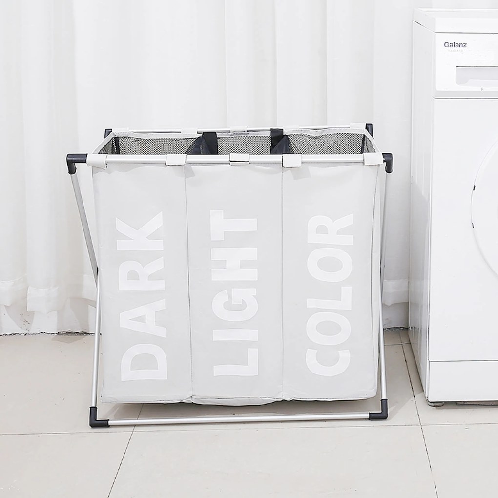 Hármas szennyestartó kosár szennyestartó fehér