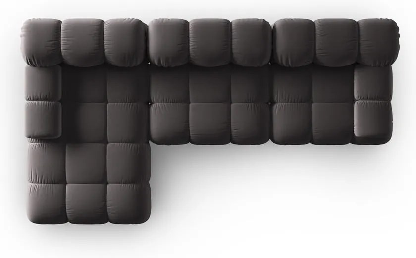 Sötétszürke bársony kanapé 285 cm Bellis – Micadoni Home