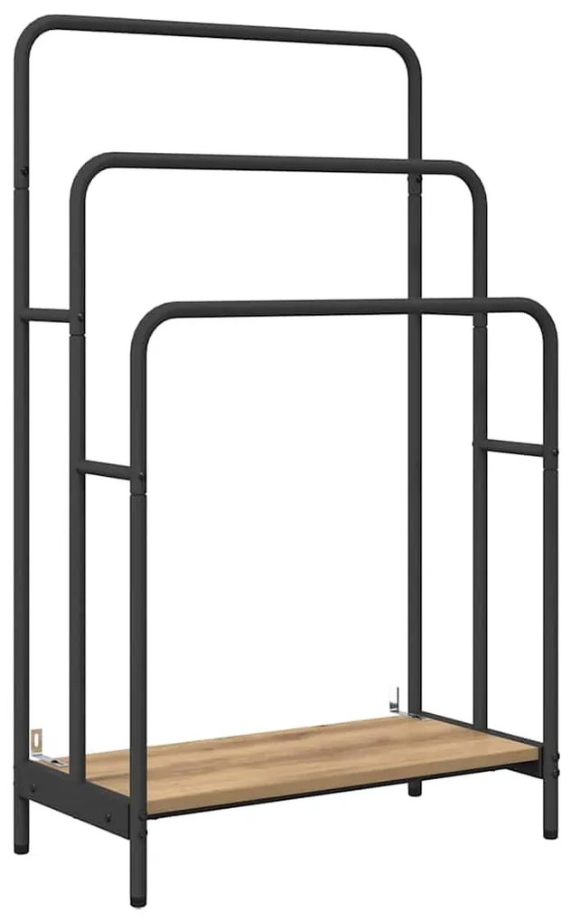 Ruhaszárító polcokkal kézműves tölgy 60 x 30 x 100.5 cm Faanyag