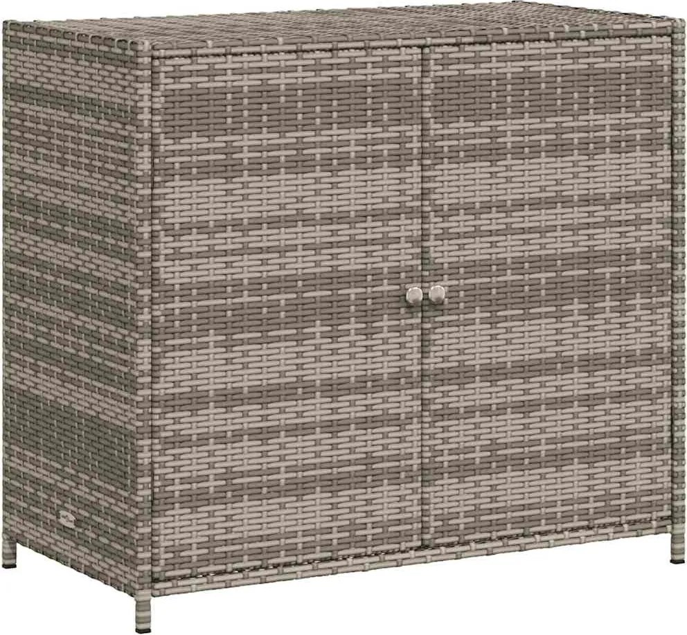 vidaXL szürke polyrattan kerti tárolószekrény 83x45x76 cm