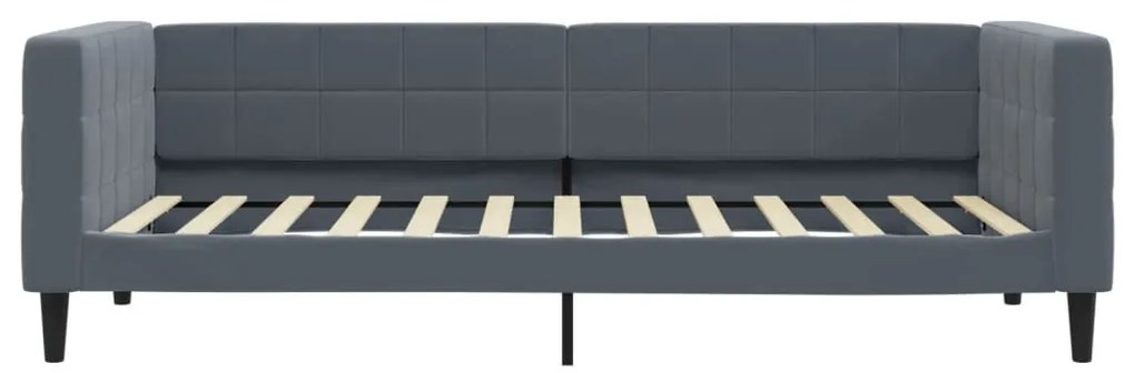 sötétszürke kihúzható bársony heverő 100 x 200 cm