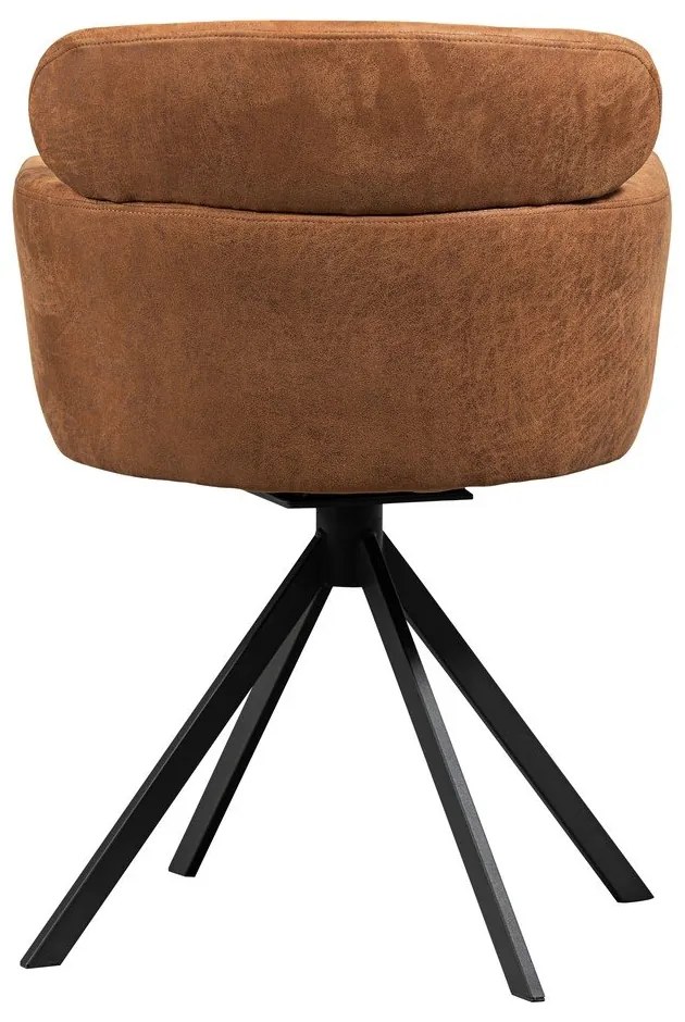 Konyakbarna kárpitozott karfás étkezőfotel Fenne – WOOOD