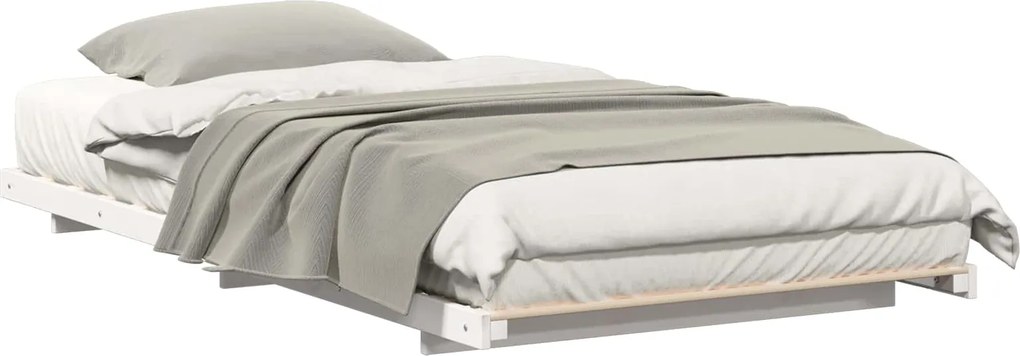 vidaXL Földi ágykeret Fehér 100 x 200 cm Tömör fenyőfa