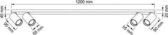 Brilagi - SELE LONG spotlámpa 4xGU10/30W/230V fekete