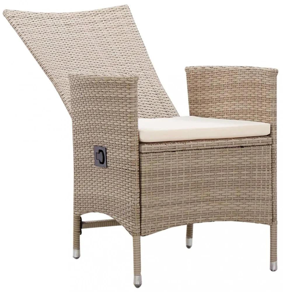 7 részes bézs polyrattan kerti étkezőgarnitúra