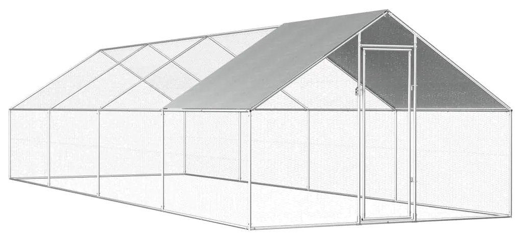 vidaXL kültéri horganyzott acél tyúkól 2,75 x 8 x 1,92 m