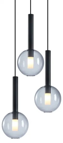 Csillár zsinóron NIKO 3xG9/9W/230V fekete