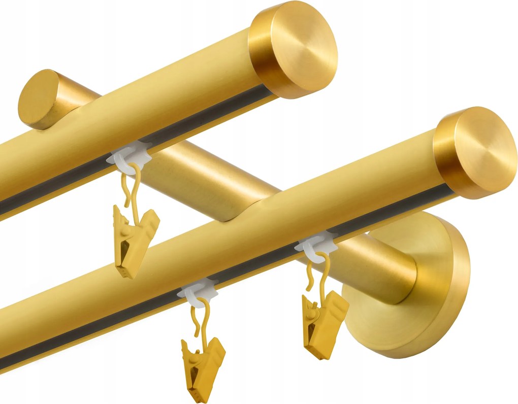 Sínkarnis Dupla 190CM Profil 20MM Kerek Sárgaréz Matt Békákkal