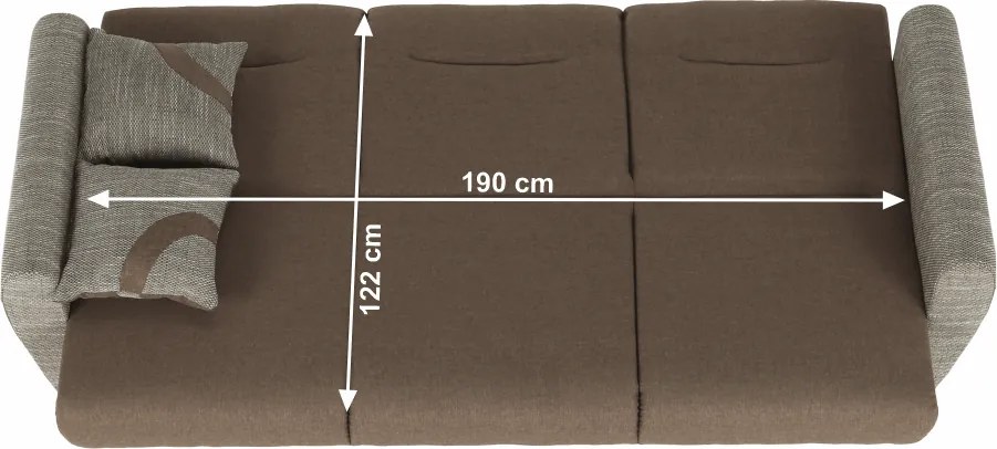 3-ülés ágyfunkcióval, barna, MILO 3-Ülés