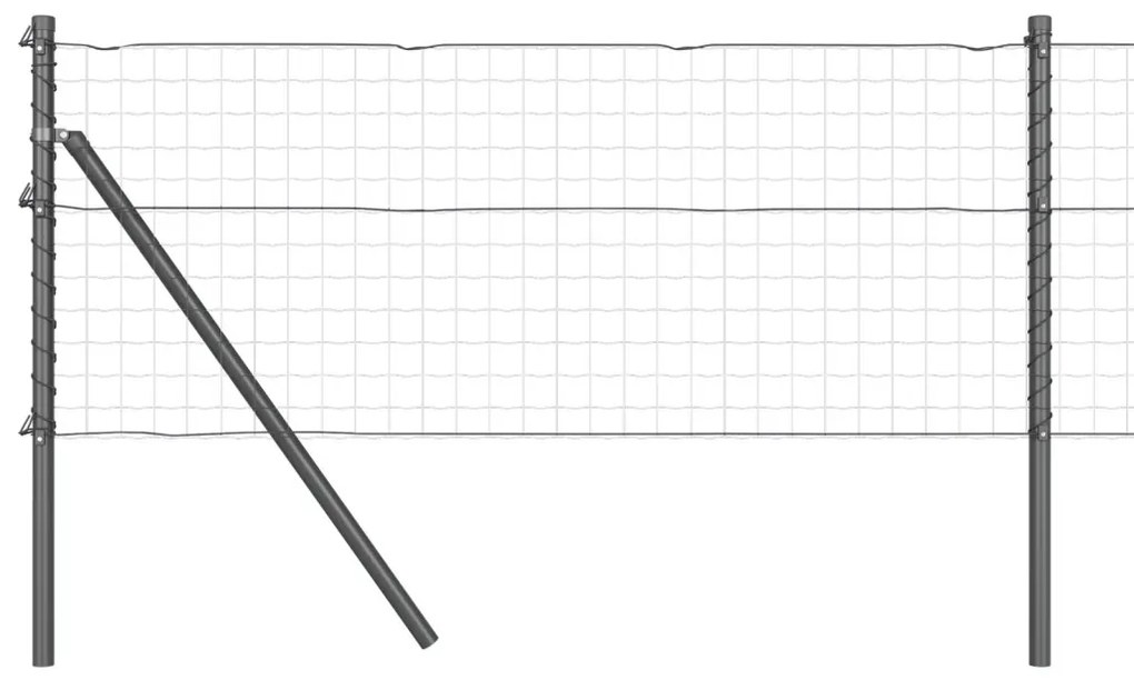 Kerítéstartók 52 db Szürke Ø32 mm 120 cm Horganyzott Acél