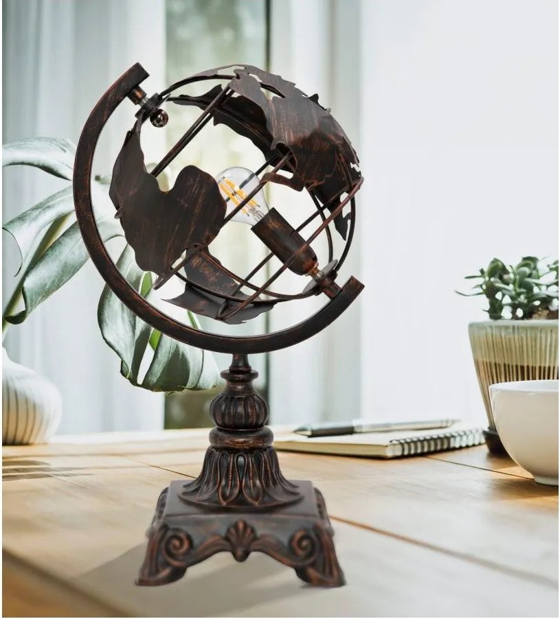 Fekete asztali lámpa fém búrával (magasság 40 cm) World Industry – Mauro Ferretti