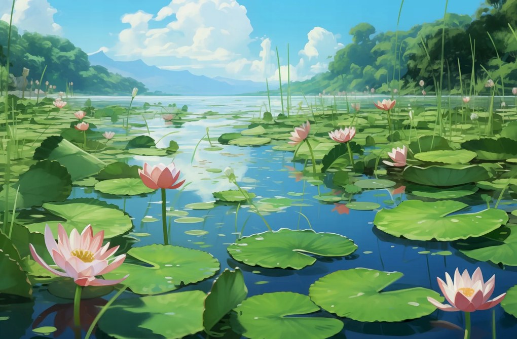 Poszter 86,4x56,8cm Idilli liliom tó