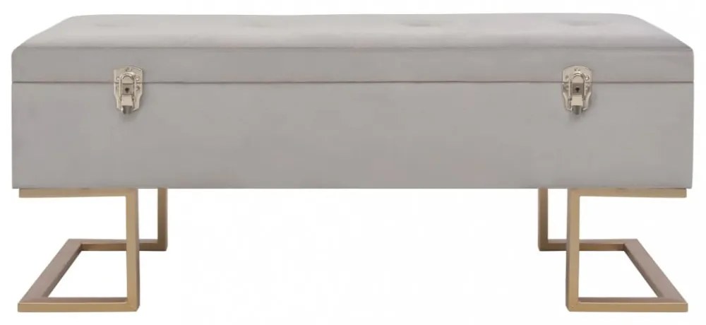 szürke bársonypad tárolórekesszel 105 cm