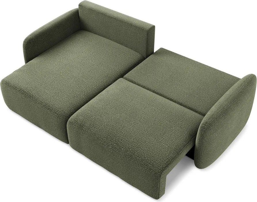 Zöld kinyitható-tárolóhelyes sarokkanapé (bal oldali) Kalena – Makamii